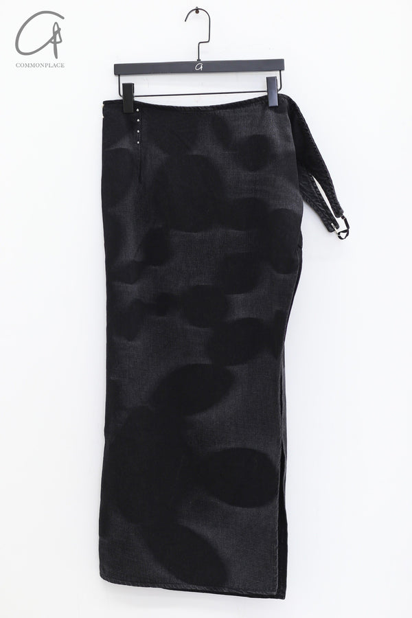 RUI printed denim wrap maxi skirt RSS24WV19 black